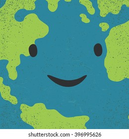 Earth face closeup. Earth day concept image