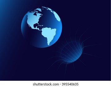 Earth falling in the black hole
