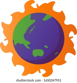 The earth in fare isolated vector illustration.