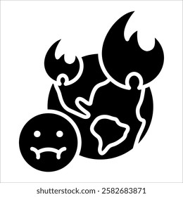 Earth Fire Icon Element For Design