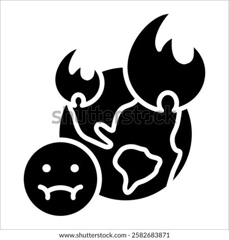 Earth Fire Icon Element For Design