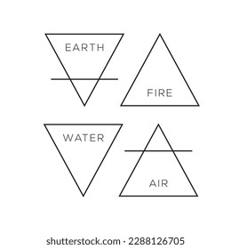 earth fire water air triangle symbol element vector illustration svg 