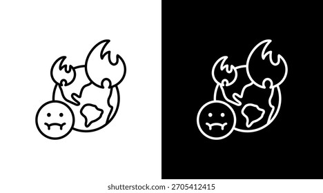 Earth Fire White Icon Set Design