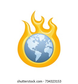 Earth in Flames - of the Realistic Icons Collection. 