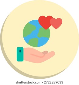 Icono de estilo de círculo plano de la tierra