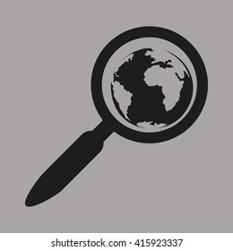 Earth in a flat design on a gray background