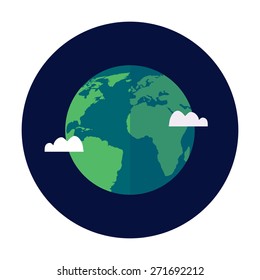 Earth flat icon vector illustration
