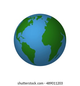 Earth Flat Icon. Vector Illustration