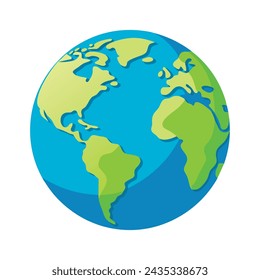
Ilustración plana del vector de la tierra sobre fondo blanco