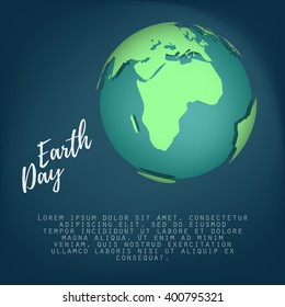 Earth floating in space. Poster for Earth Day