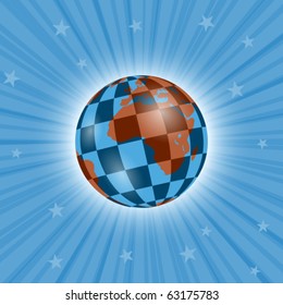 The Earth in the form of a chessboard