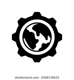 Earth Gear isolated icon. vector illustration