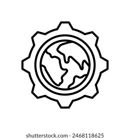 Earth Gear Isolated-Symbol. Vektorillustration