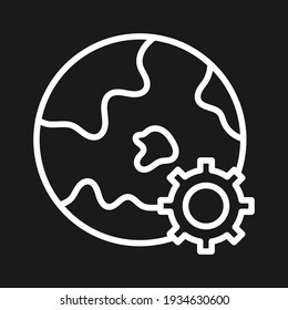 Earth, gear, setting icon vector image. Can also be used for Navigation. Suitable for use on web apps, mobile apps and print media.
