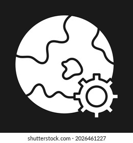 Tierra, engranaje, ajuste de imagen vectorial de icono. También se puede utilizar para la navegación. Idóneo para aplicaciones web, aplicaciones móviles y medios impresos.