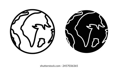 Earth Geography Line Icon Set for Global Awareness Suitable for Apps and Websites UI Designs