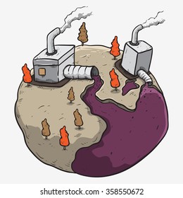 earth get polluted with many industries