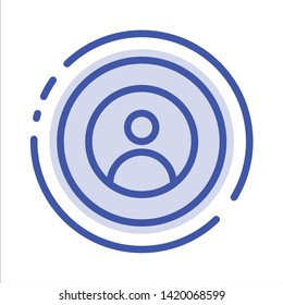 Earth, Global, People, User, World Blue Dotted Line Line Icon
