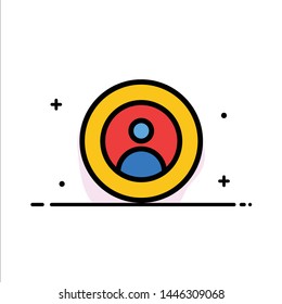 Earth, Global, People, User, World  Business Flat Line Filled Icon Vector Banner Template
