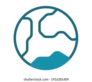 earth global world single isolated icon with solid line style