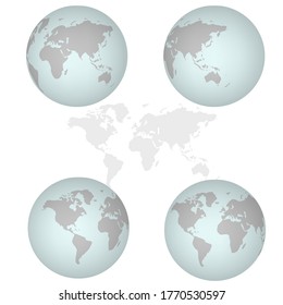 earth globe 3D vector illustration.