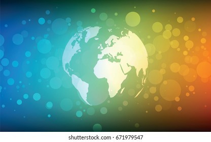 Earth globe abstract bokeh color background
