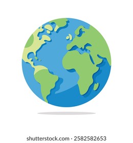 Earth globe art work.art and illustrator.world.earth icon.flat design .in white background .world icon.