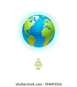 Earth globe  background for design banner,ticket, leaflet and so on.Template page for Earth day. Holiday card.