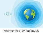 Earth globe background for world ozone day. EPS Vector File