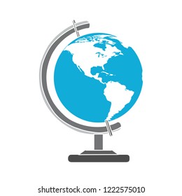 Earth globe ball icon- world map icon - planet flat icon- map symbol - geography sign symbol  vector planet ball sign isolated
