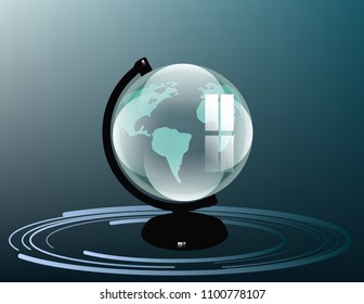 Earth globe banner