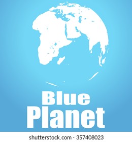Earth globe. Blue planet vector icon. Eps 10