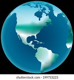 Earth Globe with a blurred forest mountain texture vector illustration