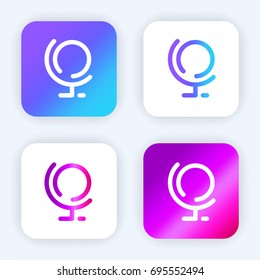 Earth globe bright purple and blue gradient app icon