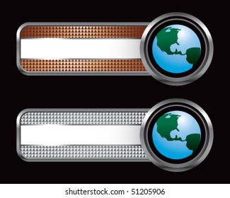 earth globe bronze and silver tabs