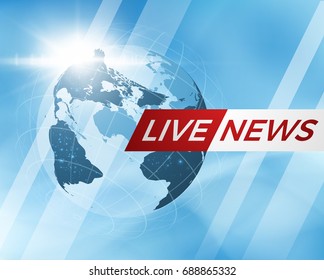 Earth globe business background with rising sun burst can be used for finance presentations, news backdrop, or corporate annual report. EPS10.