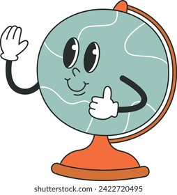 Earth Globe Character Vector Illustration