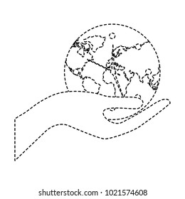 earth globe clock in hand