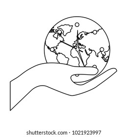 earth globe clock in hand
