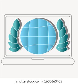 Earth globe concept. Creative idea design. Flat vector illustration for template, brochure or presentation.