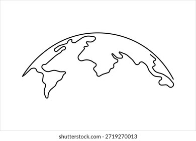 Earth globe continuous one line art drawing of world map line art minimalist vector illustration

