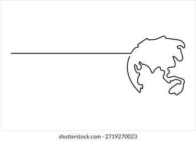 Dibujo de arte de una línea continua de globo terráqueo de mapa del mundo Ilustración vectorial minimalista
