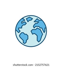 Earth Globe creative icon - Planet vector concept colored design element