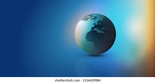 Earth Globe Design - Eco, Globalisation,  Global Business, Technology Concept, Event Poster, Vector Template