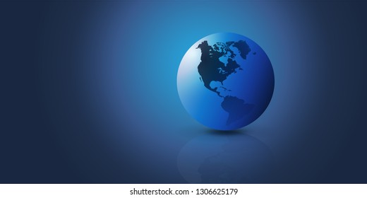 Earth Globe Design - Global Business, Technology, Globalisation Concept, Vector Template