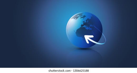 Earth Globe Design - Global Business, Technology, Globalisation Concept, Vector Design Template