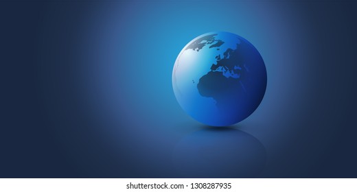 Earth Globe Design - Global Business, Technology, Globalisation Concept, Vector Template