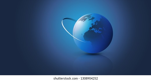 Earth Globe Design - Global Business, Technology, Globalisation Concept, Vector Design Template