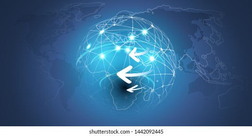 Earth Globe Design - Global Business, Technology, Network, Globalization Concept, Vector Design Template