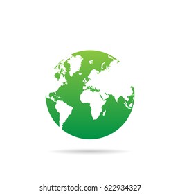 Earth globe in Design on a white background
